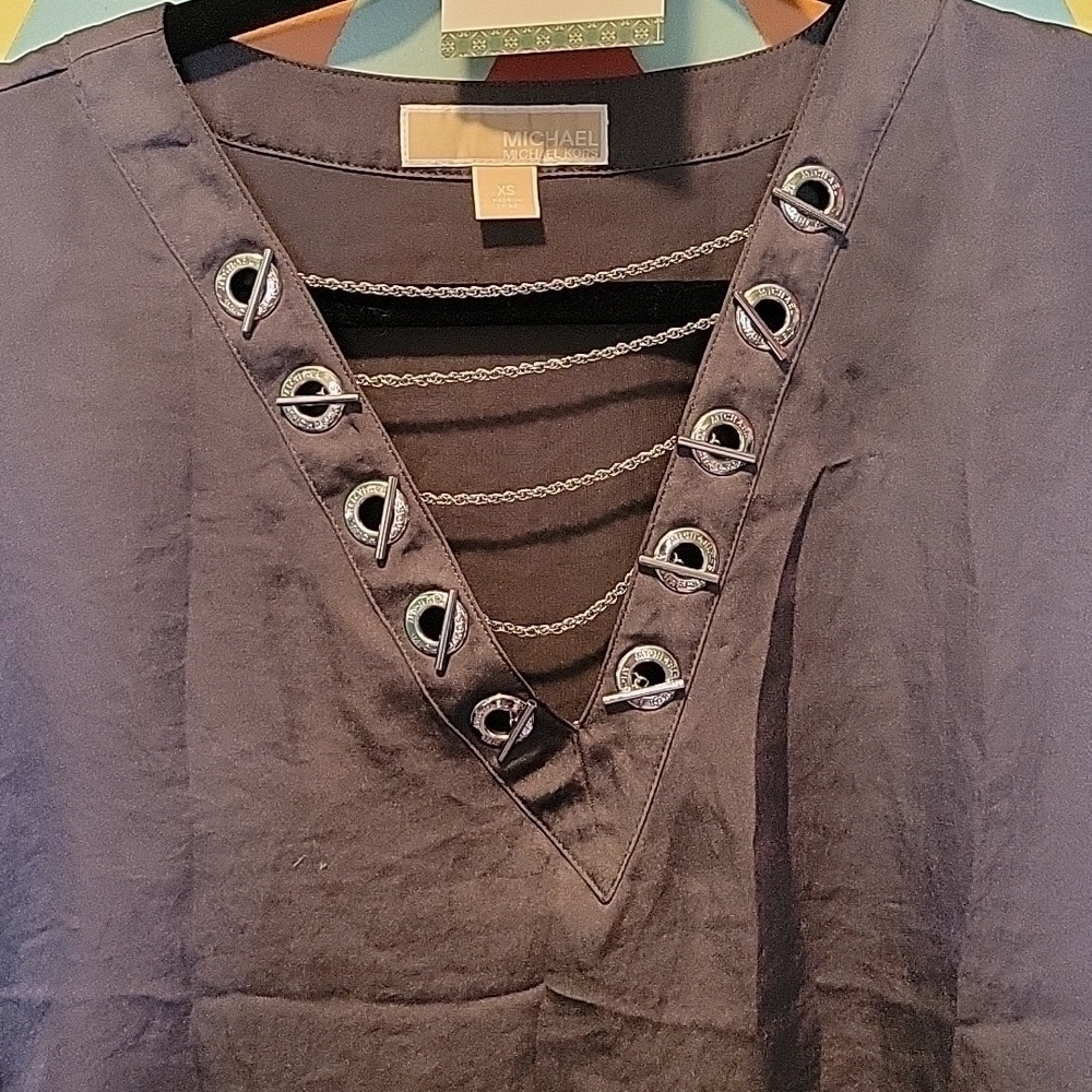 MICHAEL Michael Kors Women's Toggle Chain Gray Tunicin Top Size XS - Picture 2 of 9